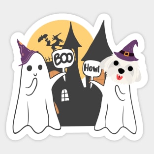 Boo and Howl Halloween Sticker